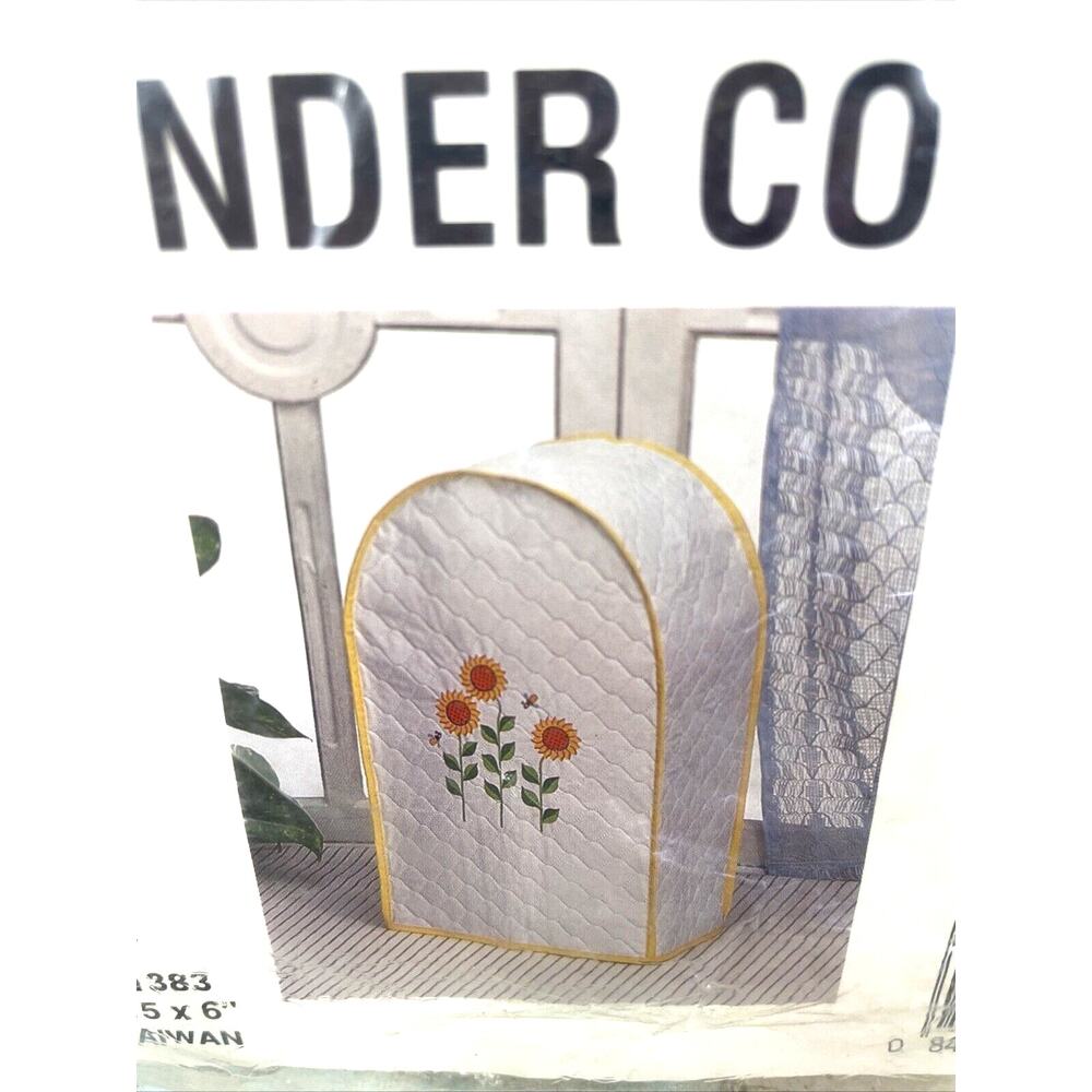 Vintage Sunflower Vinyl Appliance Cover –Fits Blender/Percolator NIP 1970s Retro